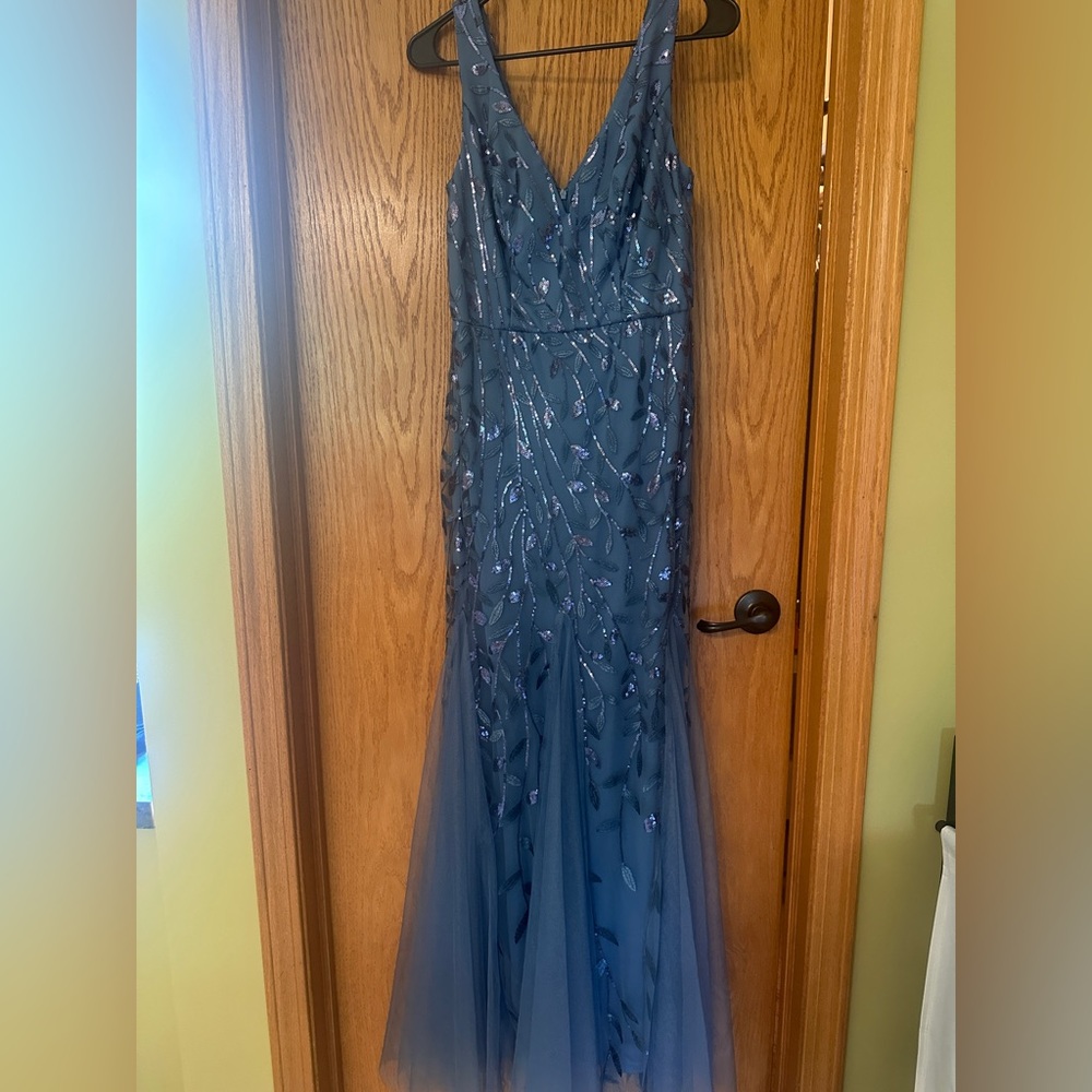 Ever Pretty Blue Sleeveless V-Neck Gown